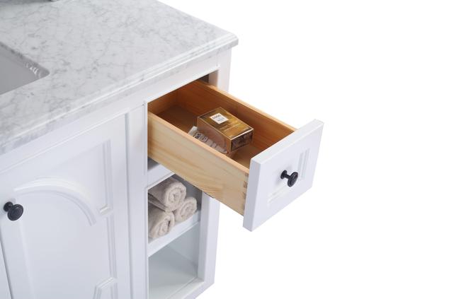 Laviva Odyssey 48" White Bathroom Vanity with White Carrara Marble Countertop 313613-48W-WC - MyBBQDirect