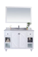 Laviva Odyssey 48" White Bathroom Vanity with White Stripes Marble Countertop 313613-48W-WS