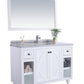 Laviva Odyssey 48" White Bathroom Vanity with White Stripes Marble Countertop 313613-48W-WS