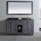 Laviva Odyssey 60" Maple Grey Double Sink Bathroom Vanity with Black Wood Marble Countertop 313613-60G-BW