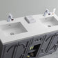 Laviva Odyssey 60" Maple Grey Double Sink Bathroom Vanity with Matte White VIVA Stone Solid Surface Countertop 313613-60G-MW