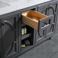 Laviva Odyssey 60" Maple Grey Double Sink Bathroom Vanity with Matte White VIVA Stone Solid Surface Countertop 313613-60G-MW