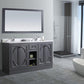 Laviva Odyssey 60" Maple Grey Double Sink Bathroom Vanity with White Carrara Marble Countertop 313613-60G-WC