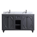 Laviva Odyssey 60" Maple Grey Double Sink Bathroom Vanity with White Carrara Marble Countertop 313613-60G-WC