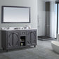 Laviva Odyssey 60" Maple Grey Double Sink Bathroom Vanity with White Stripes Marble Countertop 313613-60G-WS