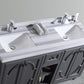 Laviva Odyssey 60" Maple Grey Double Sink Bathroom Vanity with White Stripes Marble Countertop 313613-60G-WS