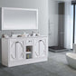 Laviva Odyssey 60" White Double Sink Bathroom Vanity with Black Wood Marble Countertop 313613-60W-BW - MyBBQDirect
