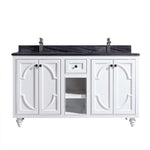 Laviva Odyssey 60" White Double Sink Bathroom Vanity with Black Wood Marble Countertop 313613-60W-BW - MyBBQDirect
