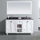 Laviva Odyssey 60" White Double Sink Bathroom Vanity with Black Wood Marble Countertop 313613-60W-BW - MyBBQDirect