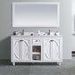 Laviva Odyssey 60" White Double Sink Bathroom Vanity with White Carrara Marble Countertop 313613-60W-WC