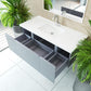 Laviva Vitri 48" Fossil Grey Bathroom Vanity with VIVA Stone Matte White Solid Surface Countertop 313VTR-48FG-MW