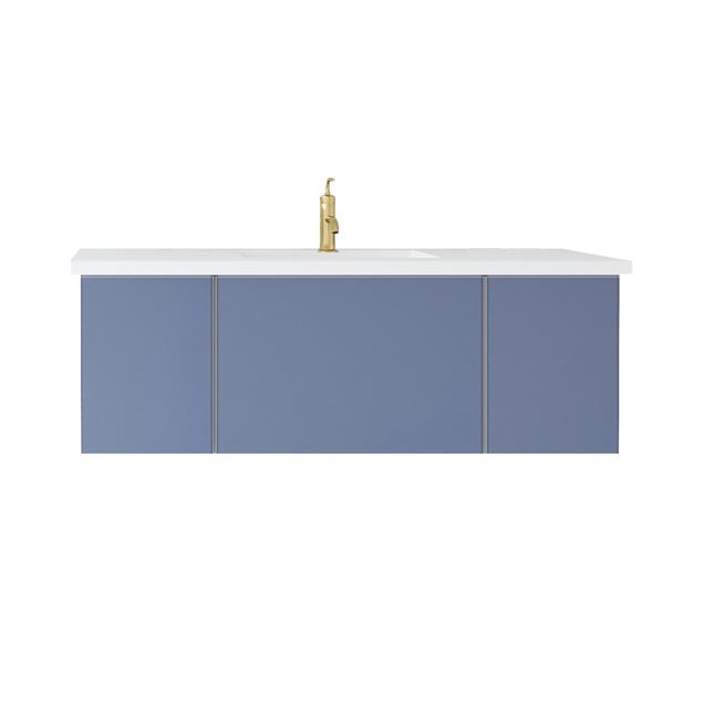 Laviva Vitri 48" Nautical Blue Bathroom Vanity with VIVA Stone Matte White Solid Surface Countertop 313VTR-48NB-MW - MyBBQDirect