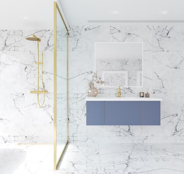 Laviva Vitri 48" Nautical Blue Bathroom Vanity with VIVA Stone Matte White Solid Surface Countertop 313VTR-48NB-MW - MyBBQDirect
