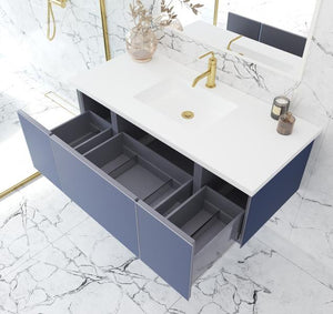 Laviva Vitri 48" Nautical Blue Bathroom Vanity with VIVA Stone Matte White Solid Surface Countertop 313VTR-48NB-MW - MyBBQDirect