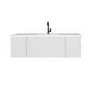 Laviva Vitri 54" Cloud White Bathroom Vanity with VIVA Stone Matte White Solid Surface Countertop 313VTR-54CW-MW
