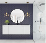 Laviva Vitri 54" Cloud White Bathroom Vanity with VIVA Stone Matte White Solid Surface Countertop 313VTR-54CW-MW - MyBBQDirect