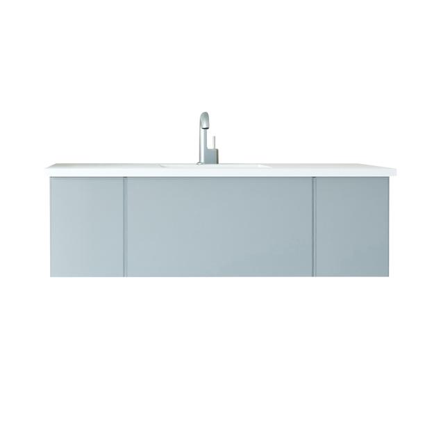 Laviva Vitri 54" Fossil Grey Bathroom Vanity with VIVA Stone Matte White Solid Surface Countertop 313VTR-54FG-MW - MyBBQDirect