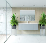 Laviva Vitri 54" Fossil Grey Bathroom Vanity with VIVA Stone Matte White Solid Surface Countertop 313VTR-54FG-MW - MyBBQDirect