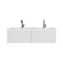 Laviva Vitri 60" Cloud White Double Sink Bathroom Vanity with VIVA Stone Matte White Solid Surface Countertop 313VTR-60DCW-MW