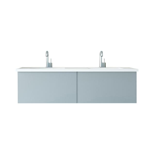 Laviva Vitri 60" Fossil Grey Double Sink Bathroom Vanity with VIVA Stone Matte White Solid Surface Countertop 313VTR-60DFG-MW - MyBBQDirect