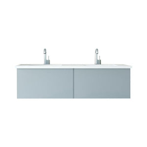 Laviva Vitri 60" Fossil Grey Double Sink Bathroom Vanity with VIVA Stone Matte White Solid Surface Countertop 313VTR-60DFG-MW - MyBBQDirect