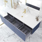 Laviva Vitri 60" Nautical Blue Single Sink Bathroom Vanity with VIVA Stone Matte White Solid Surface Countertop 313VTR-60CNB-MW