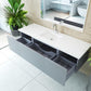 Laviva Vitri 66" Fossil Grey Single Sink Bathroom Vanity with VIVA Stone Matte White Solid Surface Countertop