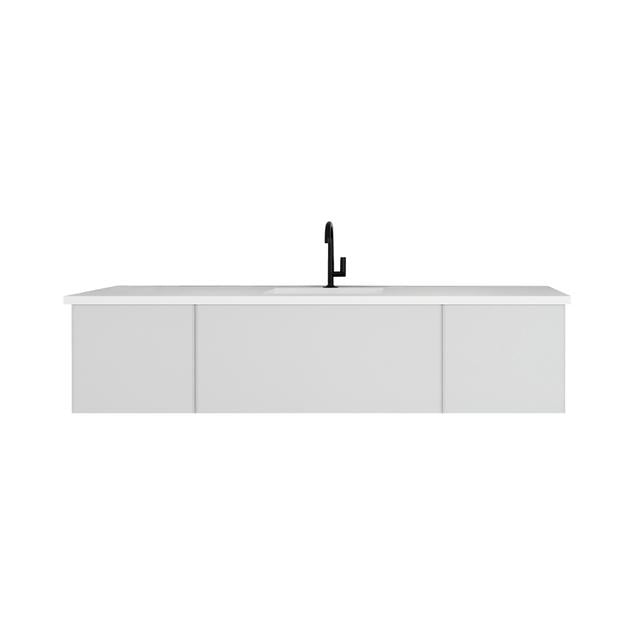 Laviva Vitri 72" Cloud White Single Sink Bathroom Vanity with VIVA Stone Matte White Solid Surface Countertop - MyBBQDirect