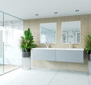 Laviva Vitri 72" Fossil Grey Double Sink Bathroom Vanity with VIVA Stone Matte White Solid Surface Countertop