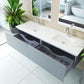 Laviva Vitri 72" Fossil Grey Double Sink Bathroom Vanity with VIVA Stone Matte White Solid Surface Countertop