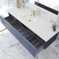 Laviva Vitri 72" Nautical Blue Single Sink Bathroom Vanity with VIVA Stone Matte White Solid Surface Countertop