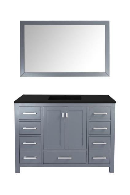 Laviva Wilson 48" Grey Bathroom Vanity with Matte Black VIVA Stone Solid Surface Countertop