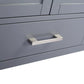 Laviva Wilson 48" Grey Bathroom Vanity with Matte Black VIVA Stone Solid Surface Countertop