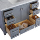 Laviva Wilson 48" Grey Bathroom Vanity with Matte Black VIVA Stone Solid Surface Countertop
