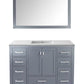 Laviva Wilson 48" Grey Bathroom Vanity with Matte White VIVA Stone Solid Surface Countertop