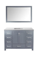 Laviva Wilson 48" Grey Bathroom Vanity with Matte White VIVA Stone Solid Surface Countertop