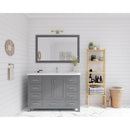Laviva Wilson 48" Grey Bathroom Vanity with Matte White VIVA Stone Solid Surface Countertop