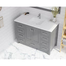 Laviva Wilson 48" Grey Bathroom Vanity with Matte White VIVA Stone Solid Surface Countertop