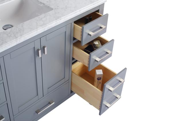Laviva Wilson 48" Grey Bathroom Vanity with White Carrara Marble Countertop - MyBBQDirect
