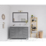 Laviva Wilson 48" Grey Bathroom Vanity with White Carrara Marble Countertop - MyBBQDirect