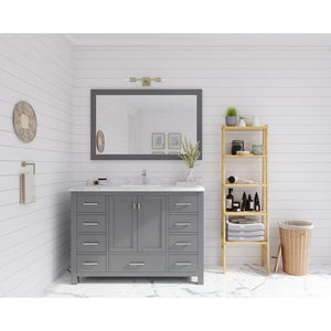 Laviva Wilson 48" Grey Bathroom Vanity with White Carrara Marble Countertop - MyBBQDirect