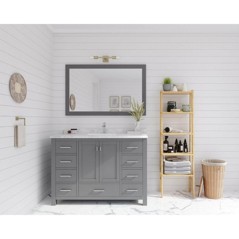 Laviva Wilson 48" Grey Bathroom Vanity with White Carrara Marble Countertop