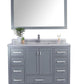 Laviva Wilson 48" Grey Bathroom Vanity with White Stripes Marble Countertop