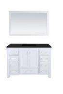 Laviva Wilson 48" White Bathroom Vanity with Matte Black VIVA Stone Solid Surface Countertop