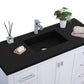 Laviva Wilson 48" White Bathroom Vanity with Matte Black VIVA Stone Solid Surface Countertop