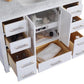 Laviva Wilson 48" White Bathroom Vanity with Matte Black VIVA Stone Solid Surface Countertop
