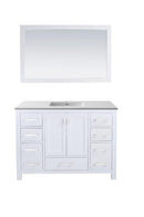 Laviva Wilson 48" White Bathroom Vanity with Matte White VIVA Stone Solid Surface Countertop