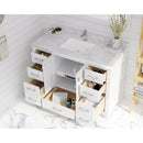 Laviva Wilson 48" White Bathroom Vanity with White Carrara Marble Countertop