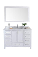 Laviva Wilson 48" White Bathroom Vanity with White Carrara Marble Countertop