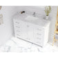 Laviva Wilson 48" White Bathroom Vanity with White Carrara Marble Countertop
